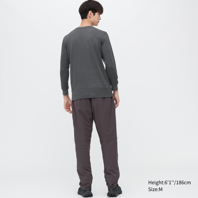 Uniqlo Heattech Cotton Waffle Crew Neck Long-sleeve Extra Warm T-shirts Heren Grijs | 7297973