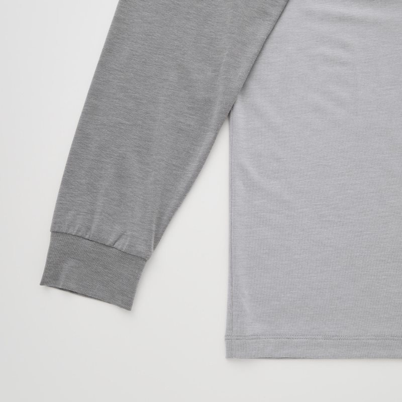 Uniqlo Heattech Crew Neck Long Sleeve T-shirts Heren Grijs | 8283739