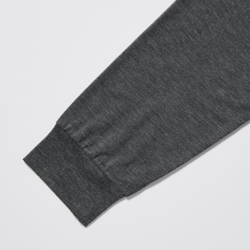 Uniqlo Heattech Crew Neck Long-sleeve T-shirts Heren Grijs | 7250486