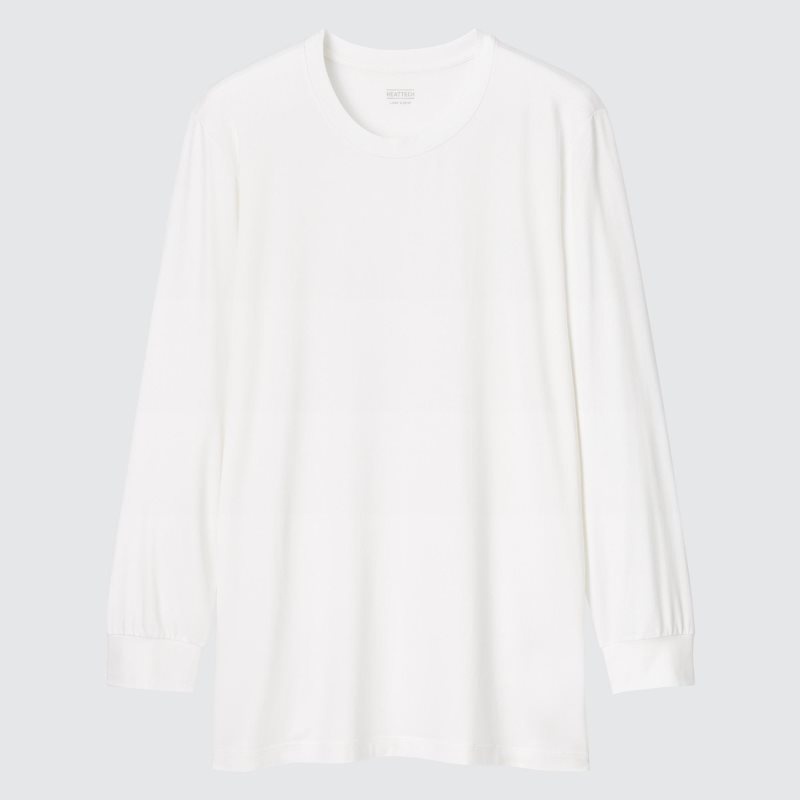 Uniqlo Heattech Crew Neck Long-sleeve T-shirts Heren Wit | 3114350
