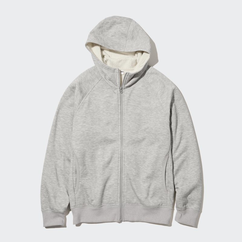 Uniqlo Heattech Pile Lined Sweat Full-zip Hoodie Heren Grijs | 1575715