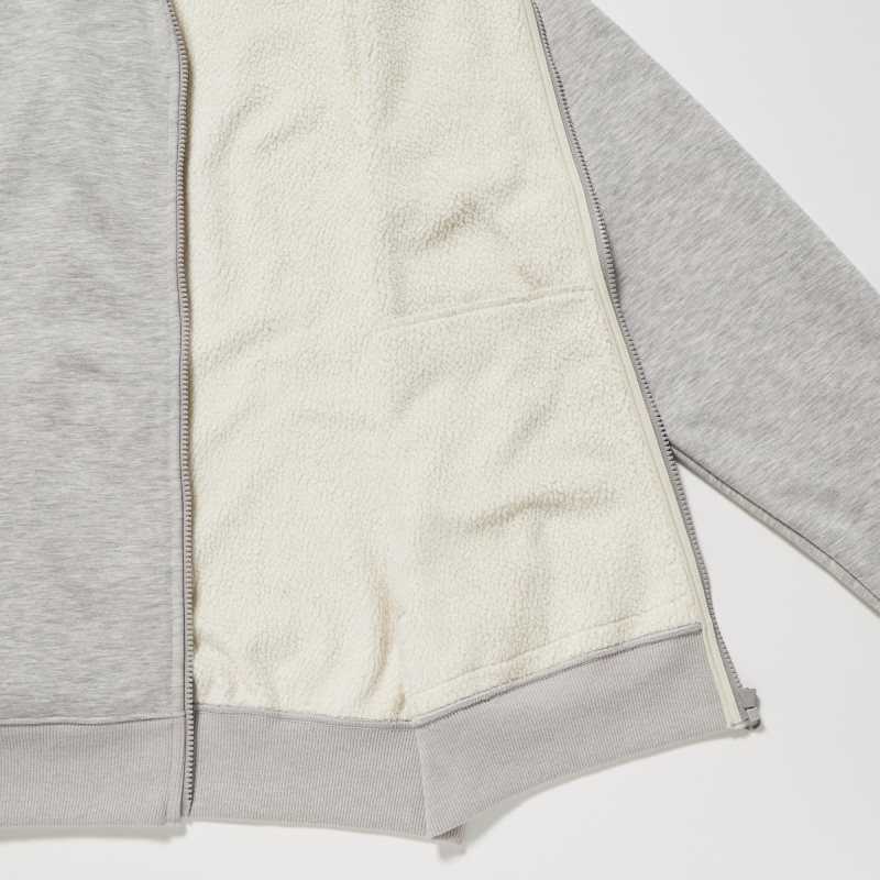 Uniqlo Heattech Pile Lined Sweat Full-zip Hoodie Heren Blauw | 5862879
