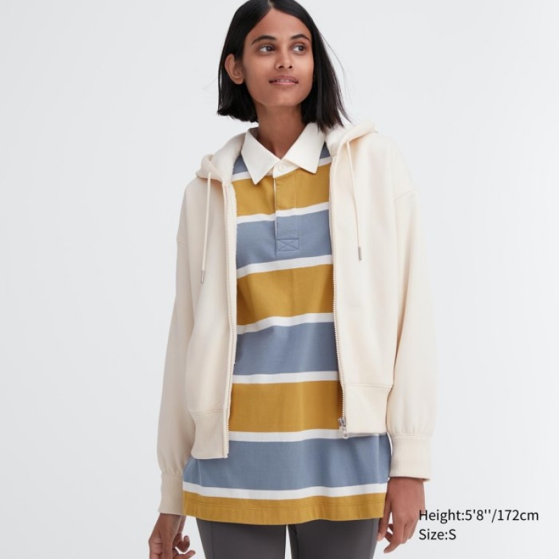 Uniqlo Heattech Pile Lined Sweat Full-zip Hoodie Dames Wit | 450840