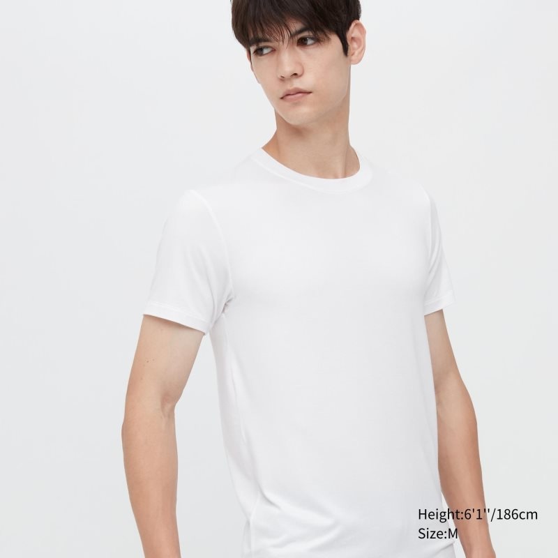 Uniqlo Heattech Short Sleeve T-shirts Heren Wit | 1742961