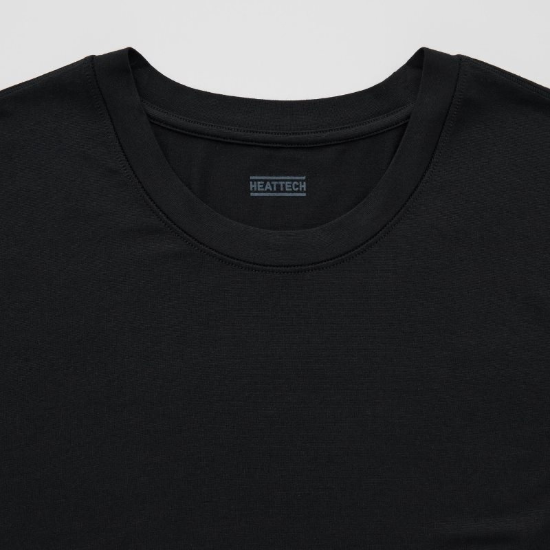 Uniqlo Heattech Short Sleeve T-shirts Heren Zwart | 3705212