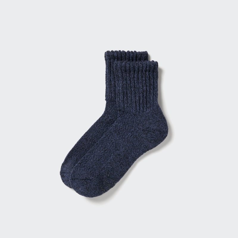 Uniqlo Heattech Soft Pile Heather Sokken Heren Donkerblauw | 3853042