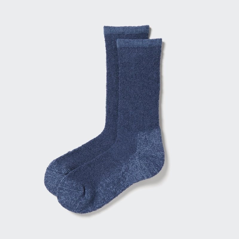 Uniqlo Heattech Soft Pile Heather Sokken Heren Blauw | 8696855