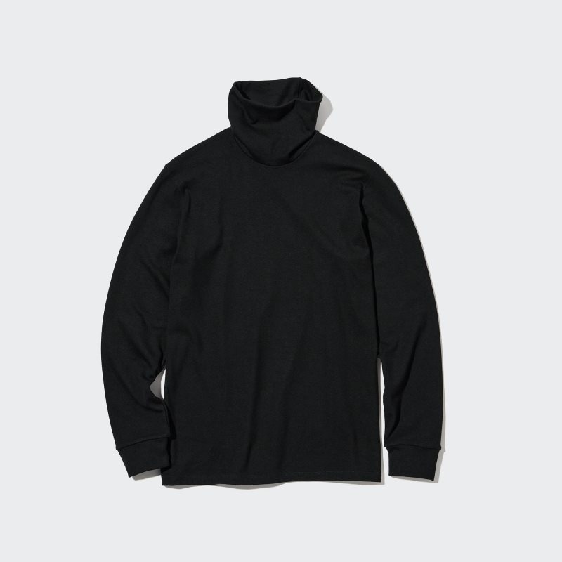 Uniqlo Heattech Ultra Warm Turtleneck Long-sleeve T-shirts Heren Zwart | 1720091