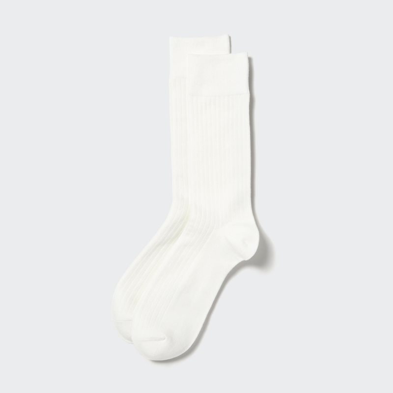 Uniqlo Heattech Wide Ribbed Sokken Heren Wit | 6333198
