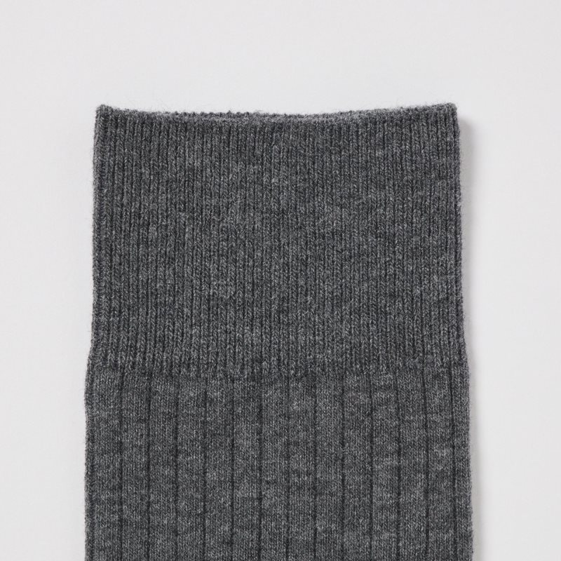 Uniqlo Heattech Wide Ribbed Sokken Heren Grijs | 3073391