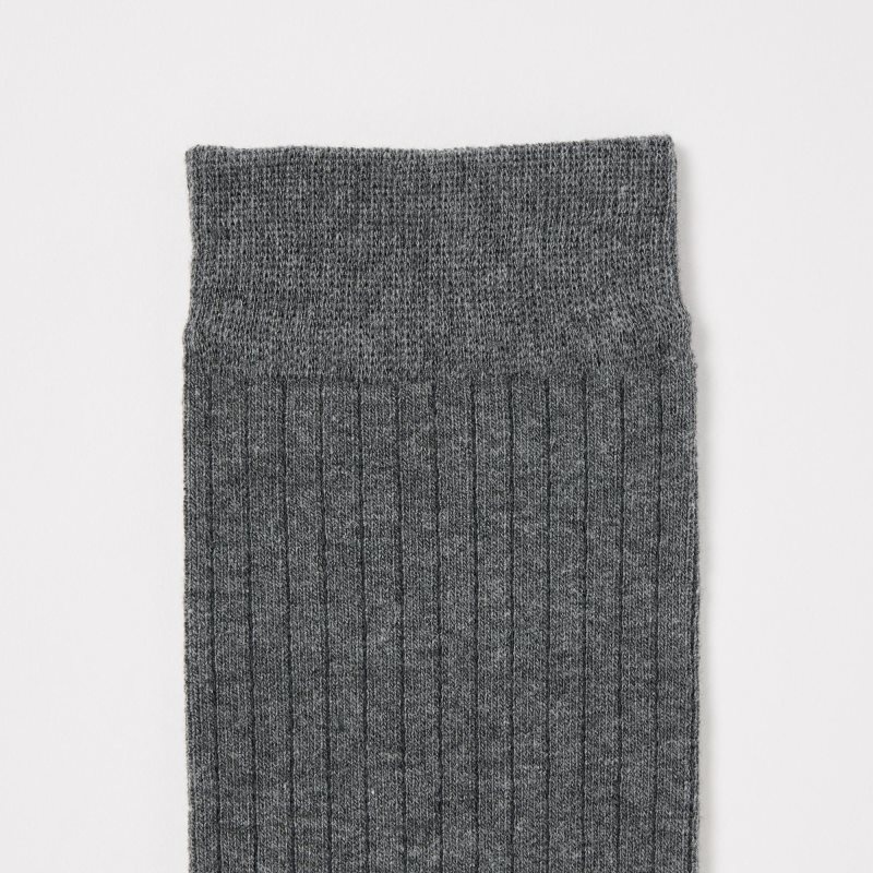 Uniqlo Heattech Wide-ribbed Knee-high Sokken Heren Grijs | 7177194