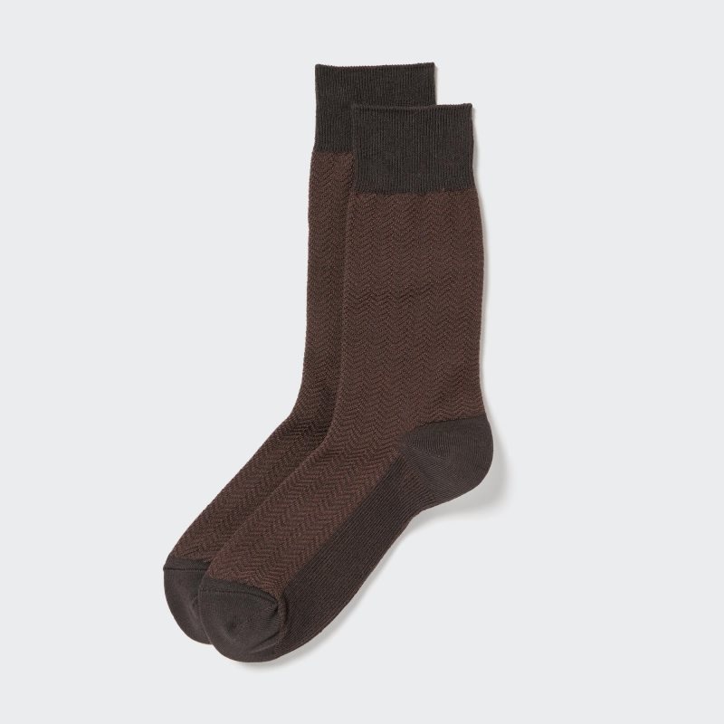 Uniqlo Herringbone Sokken Heren Bruin | 3736636