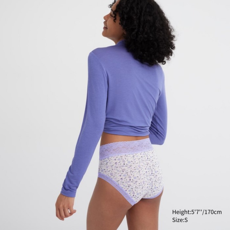 Uniqlo High-Rise Slips Dames Paars | 9432710