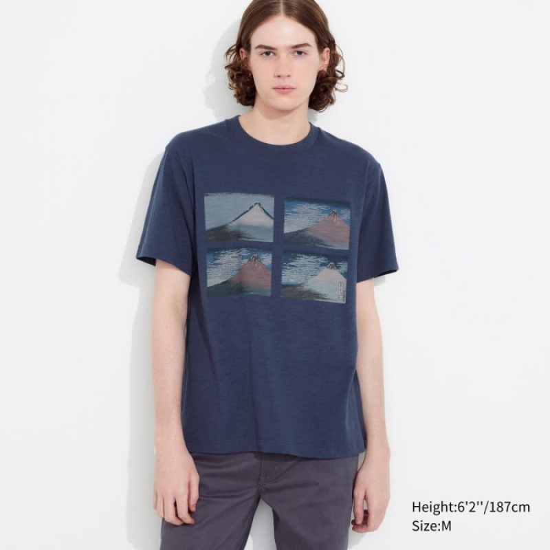 Uniqlo Hokusai UT Short Sleeve T-shirts Dames Blauw | 9143594