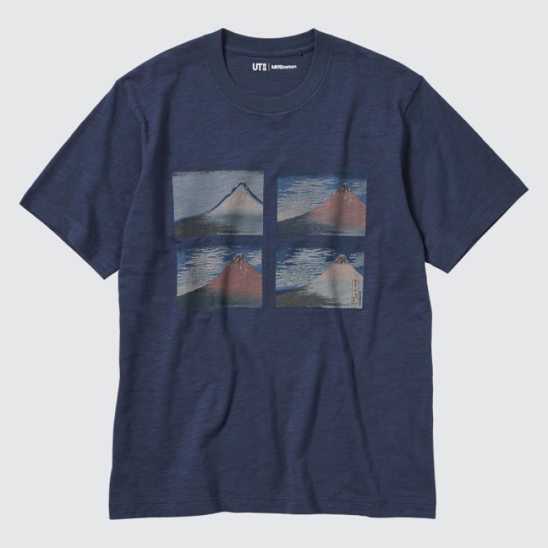 Uniqlo Hokusai UT Short Sleeve T-shirts Dames Blauw | 9143594