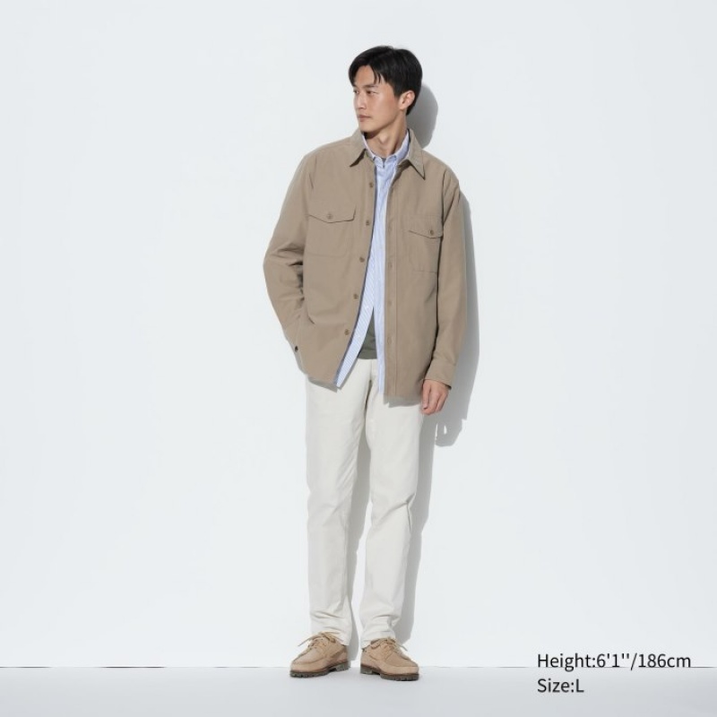 Uniqlo Jersey Overhemd Dames Beige | 3849927