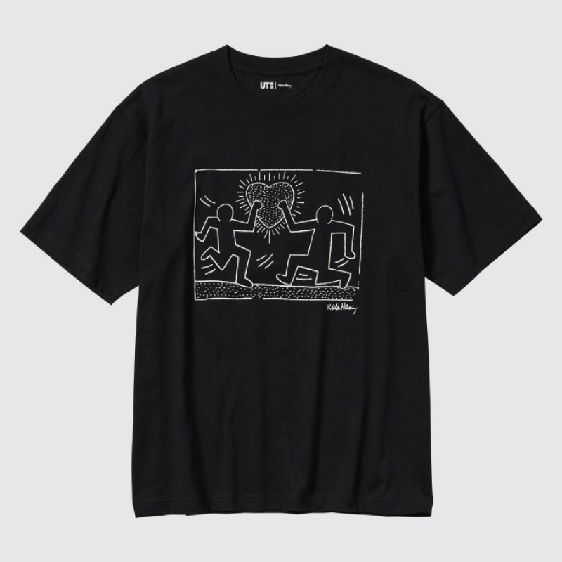 Uniqlo Keith Haring UT Short Sleeve T-shirts Dames Zwart | 2086421