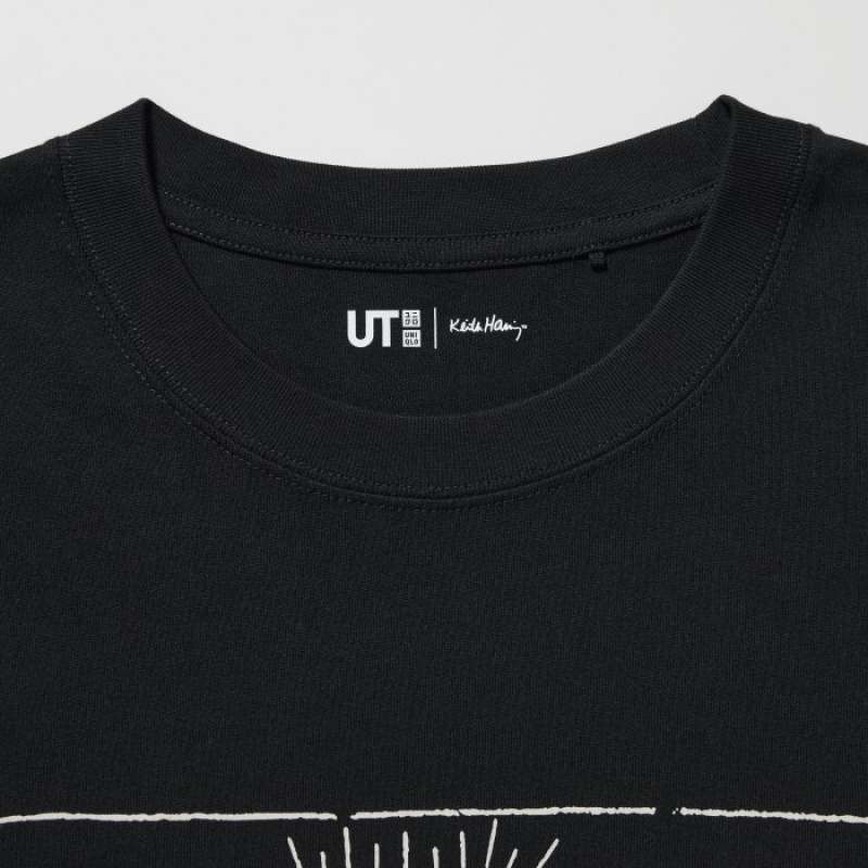 Uniqlo Keith Haring UT Short Sleeve T-shirts Dames Zwart | 2086421