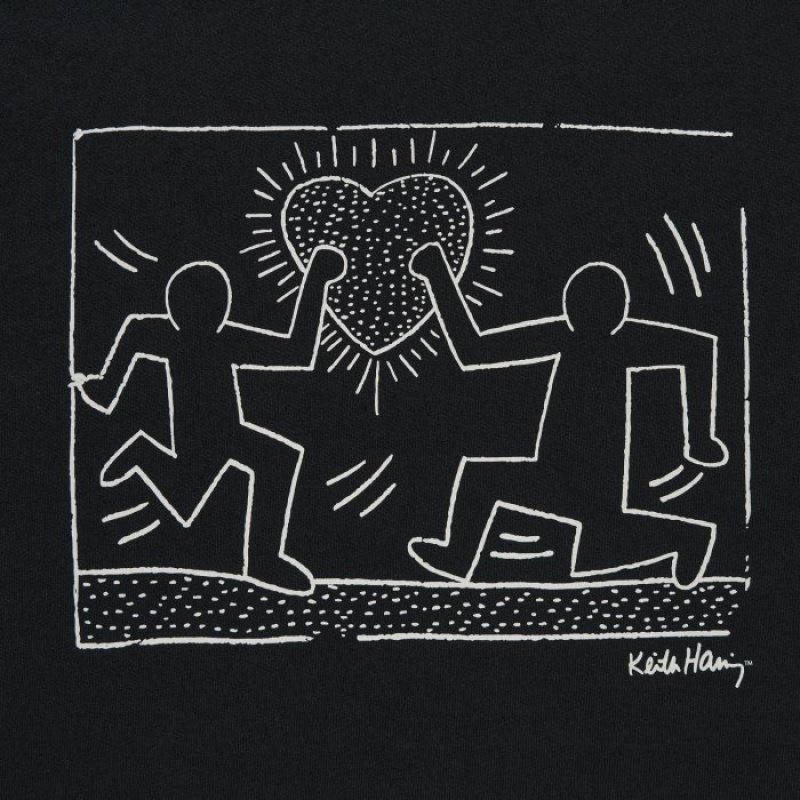 Uniqlo Keith Haring UT Short Sleeve T-shirts Dames Zwart | 2086421