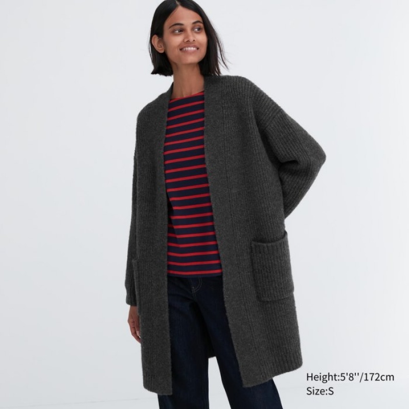 Uniqlo Knitted Long Cardigan Dames Grijs | 1758328