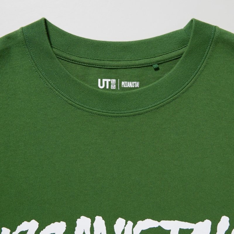 Uniqlo L.A. Eats Ut Oversized Short-sleeve Graphic Pizzanista! T-shirts Heren Groen | 8329486