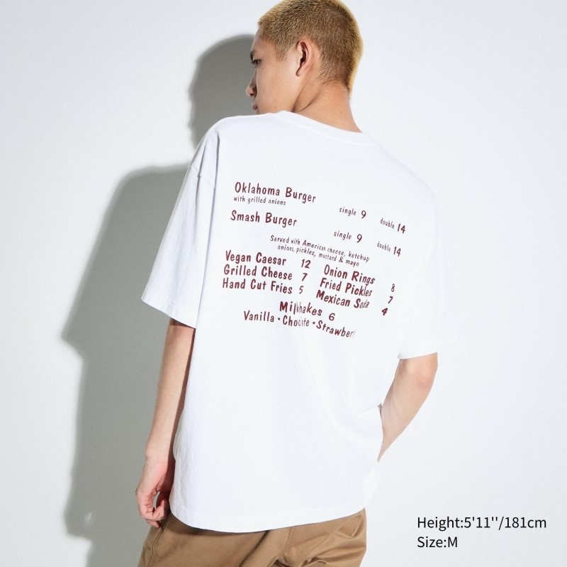 Uniqlo L.A. Eats Ut Oversized Short-sleeve Graphic Burger She Wrote T-shirts Heren Wit | 4179607
