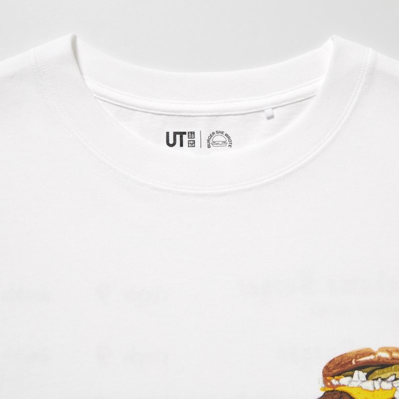 Uniqlo L.A. Eats Ut Oversized Short-sleeve Graphic Burger She Wrote T-shirts Heren Wit | 4179607