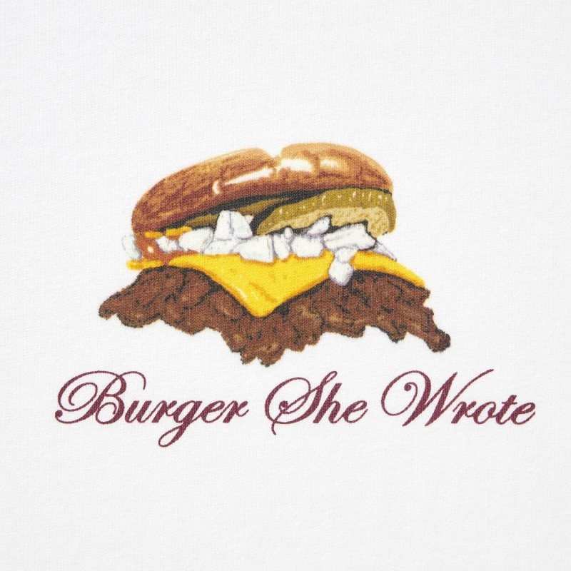 Uniqlo L.A. Eats Ut Oversized Short-sleeve Graphic Burger She Wrote T-shirts Heren Wit | 4179607