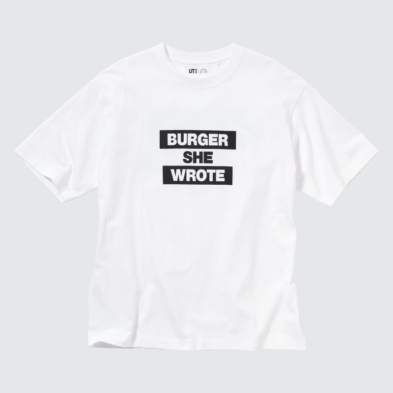 Uniqlo L.A. Eats Ut Oversized Short-sleeve Graphic Burger She Wrote T-shirts Heren Wit | 9030963