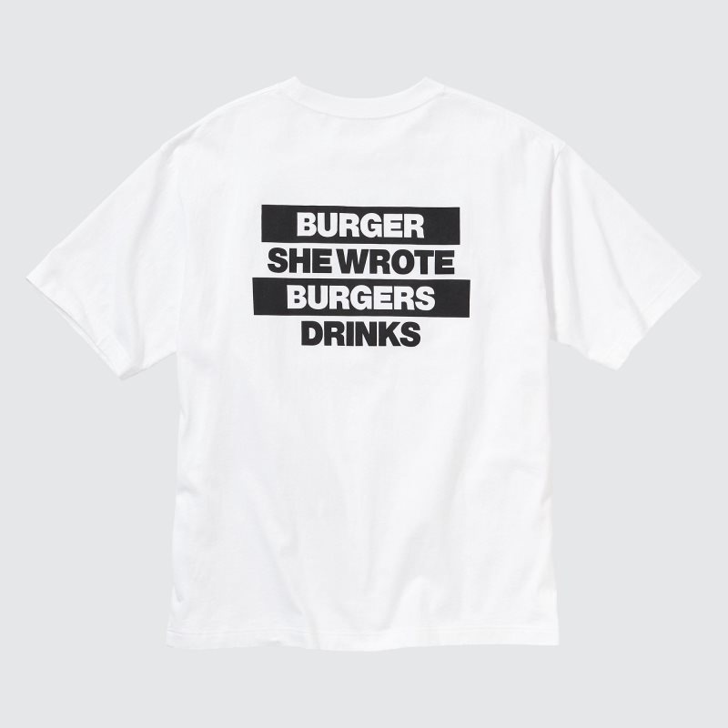 Uniqlo L.A. Eats Ut Oversized Short-sleeve Graphic Burger She Wrote T-shirts Heren Wit | 9030963