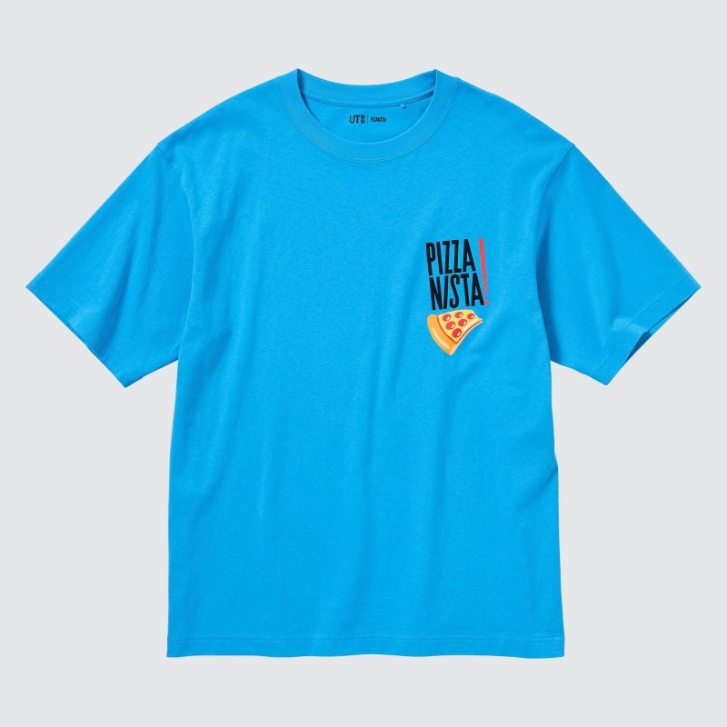 Uniqlo L.A. Eats Ut Oversized Short-sleeve Graphic Pizzanista! T-shirts Heren Blauw | 9704009