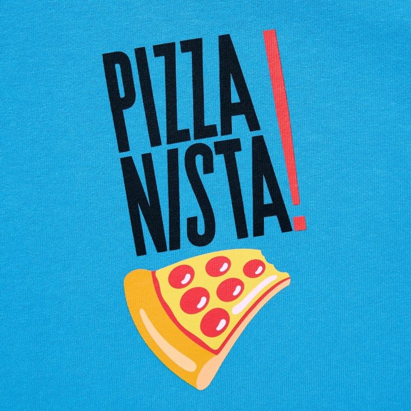 Uniqlo L.A. Eats Ut Oversized Short-sleeve Graphic Pizzanista! T-shirts Heren Blauw | 9704009