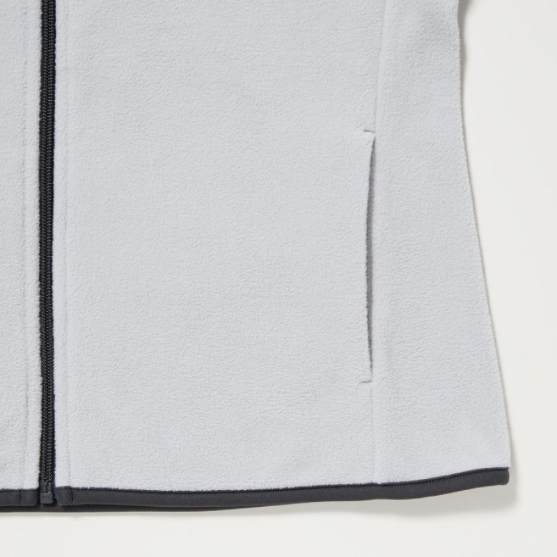 Uniqlo Light Fleece Full-Zip Hoodie Dames Grijs | 4386975