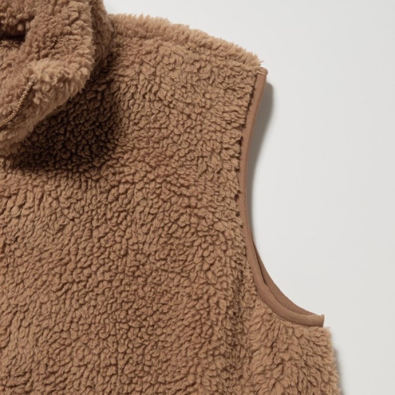 Uniqlo Light Pile-Lined Fleece Vest Dames Bruin | 2463121