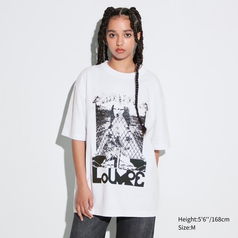 Uniqlo Louvre By M/M Ut Oversized Short-sleeve Graphic T-shirts Heren Wit | 6396266