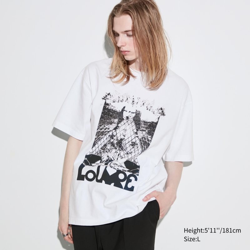 Uniqlo Louvre By M/M Ut Oversized Short-sleeve Graphic T-shirts Heren Wit | 6396266