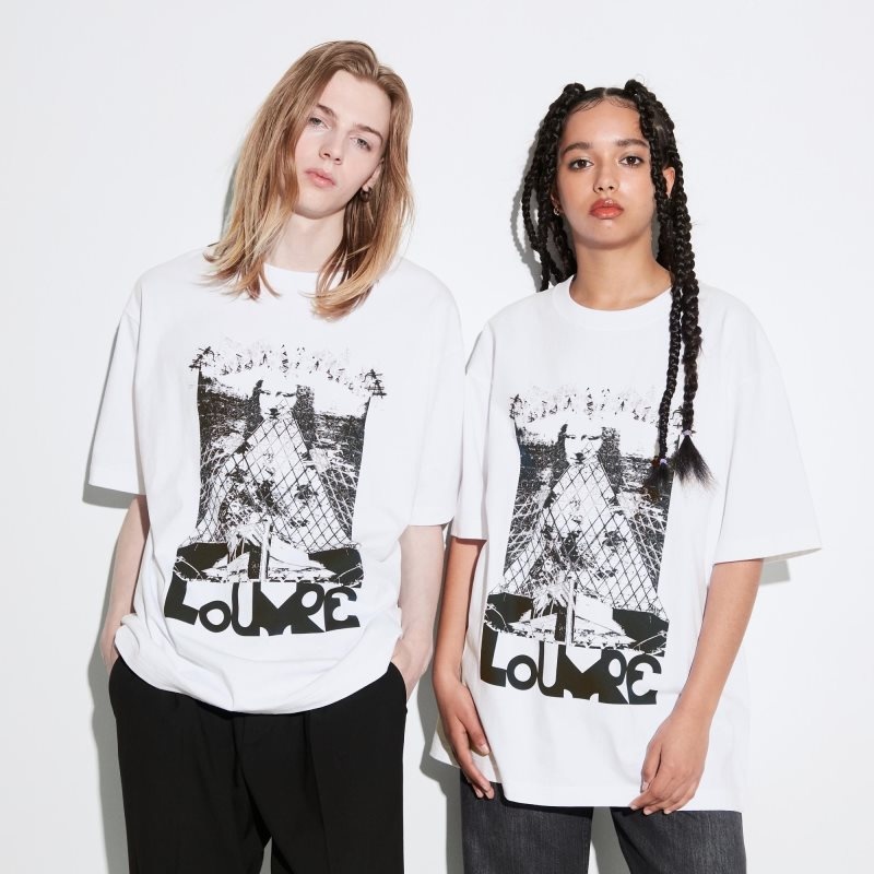 Uniqlo Louvre By M/M Ut Oversized Short-sleeve Graphic T-shirts Heren Wit | 6396266