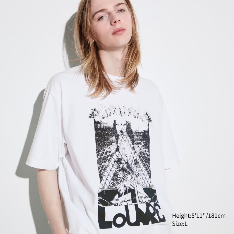 Uniqlo Louvre By M/M Ut Oversized Short-sleeve Graphic T-shirts Heren Wit | 6396266