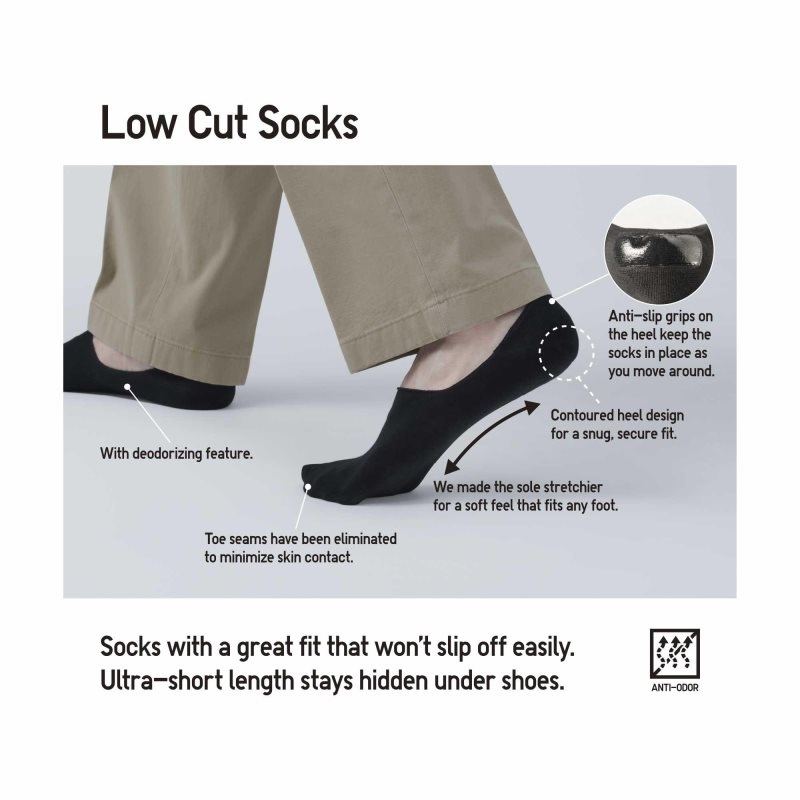 Uniqlo Low Cut Sokken Heren Grijs | 8550019