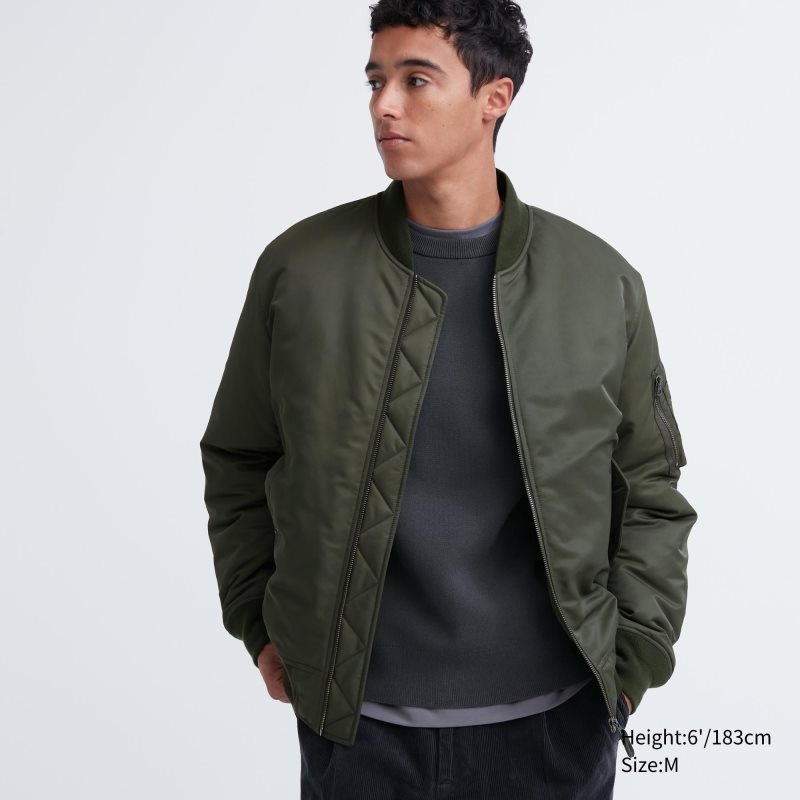 Uniqlo Ma-1 Jassen Heren Olijfgroen | 1827969