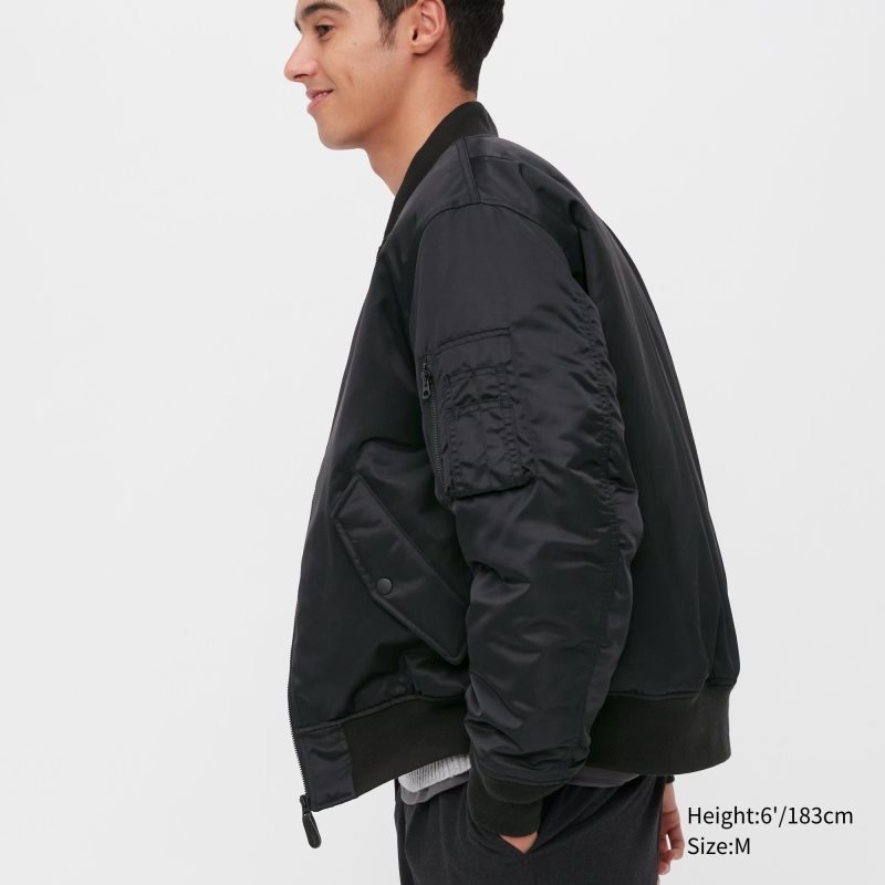 Uniqlo Ma-1 Jassen Heren Zwart | 7129473