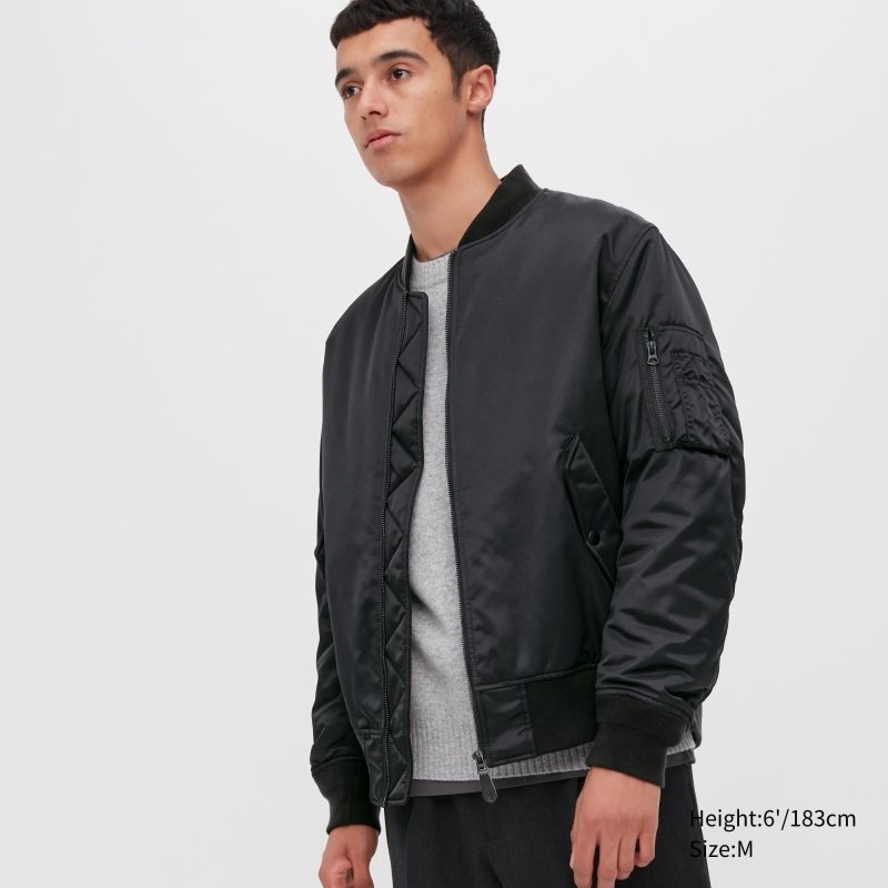 Uniqlo Ma-1 Jassen Heren Zwart | 7129473