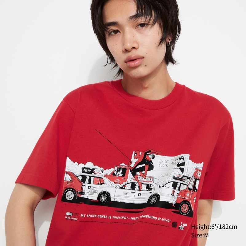 Uniqlo Marvel Art Collection By Mondo Ut Short Sleeve Graphic T-shirts Heren Rood | 2065050
