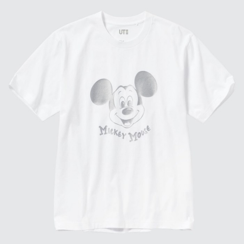Uniqlo Mickey Shines UT Short-Sleeve T-shirts Dames Wit | 1853950