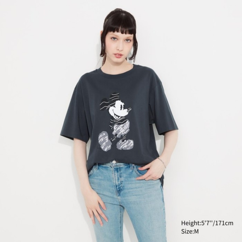 Uniqlo Mickey Stands UT Short-Sleeve T-shirts Dames Grijs | 9584498