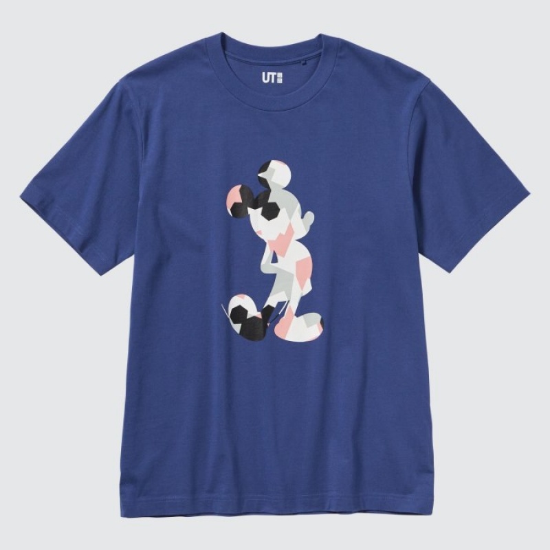Uniqlo Mickey Stands UT Short Sleeve T-shirts Dames Blauw | 9054032