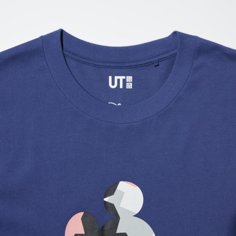 Uniqlo Mickey Stands UT Short Sleeve T-shirts Dames Blauw | 9054032
