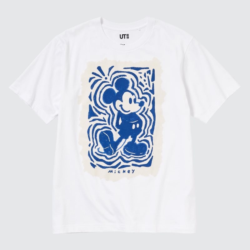 Uniqlo Mickey Stands Ut Short Sleeve Graphic T-shirts Heren Wit | 9654287