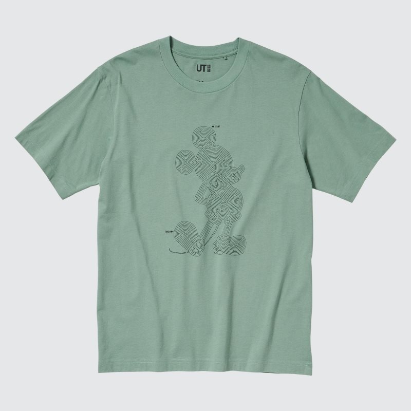 Uniqlo Mickey Stands Ut Short Sleeve Graphic T-shirts Heren Groen | 8757576