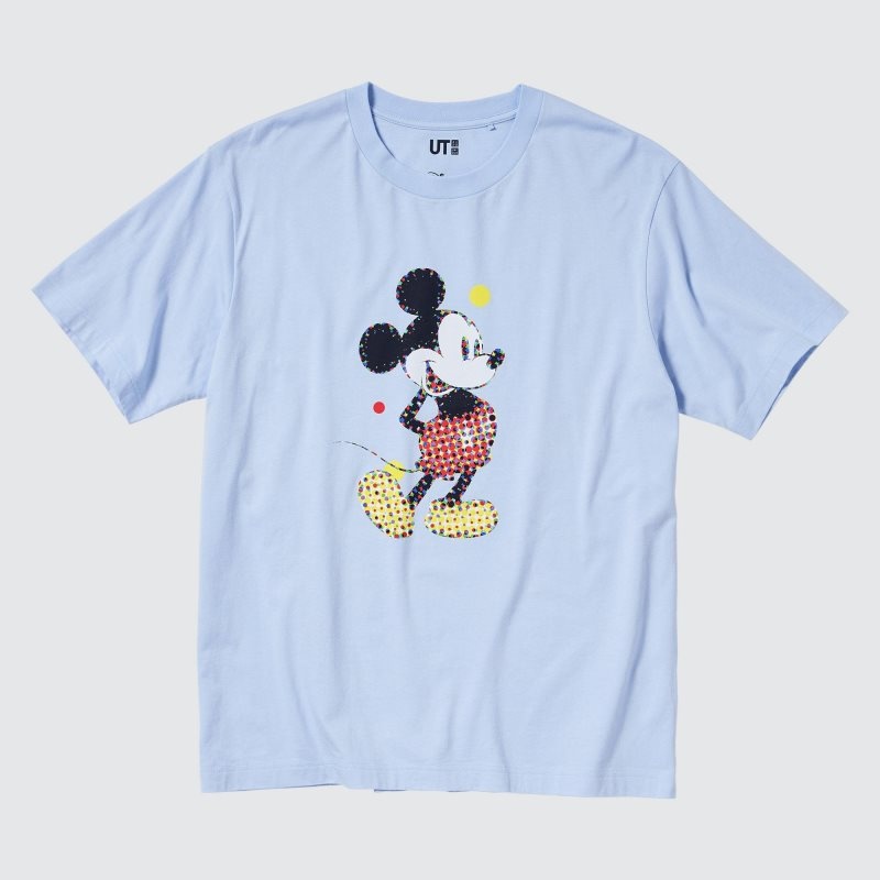 Uniqlo Mickey Stands Ut Short Sleeve Graphic T-shirts Heren Blauw | 8868212